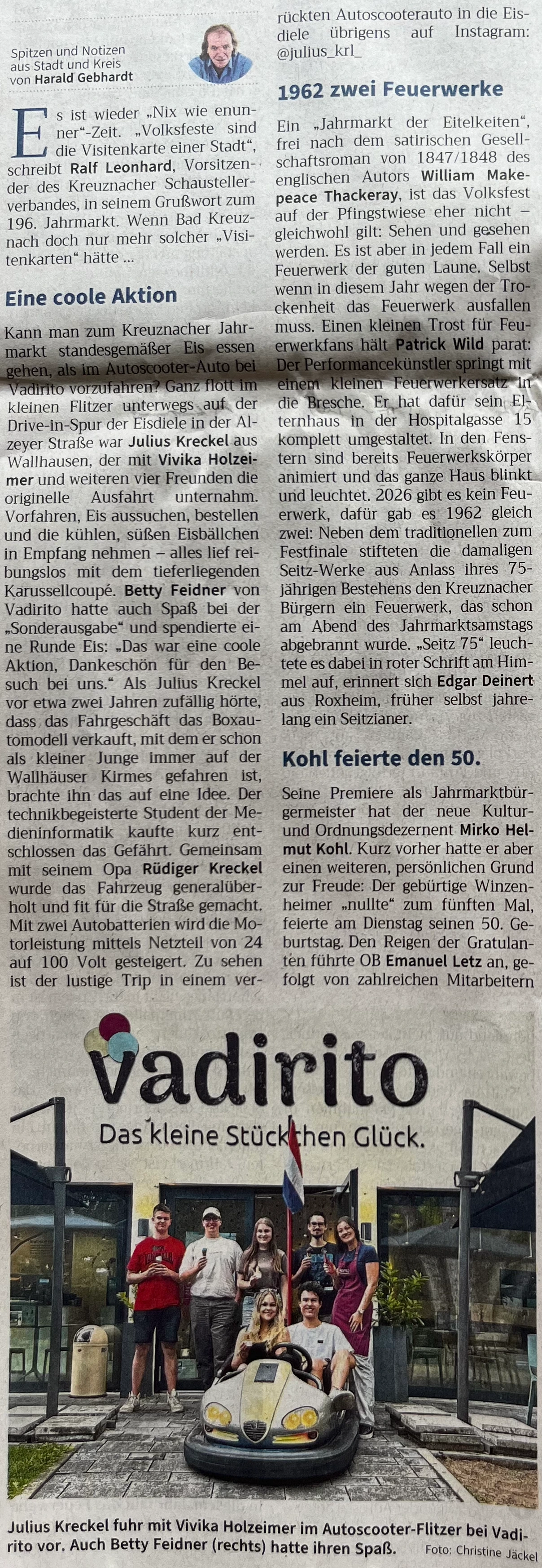 Presseartikel über die Aktion